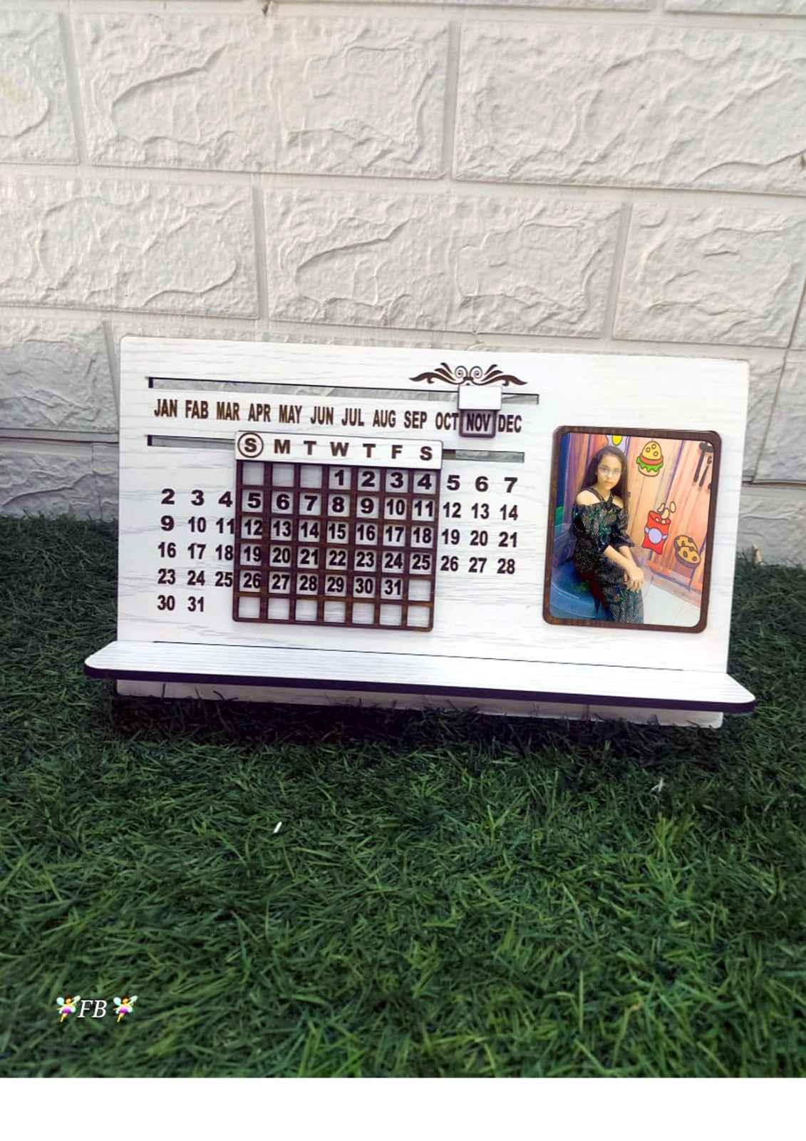 wooden lifetime Infinite desk calender for office / home