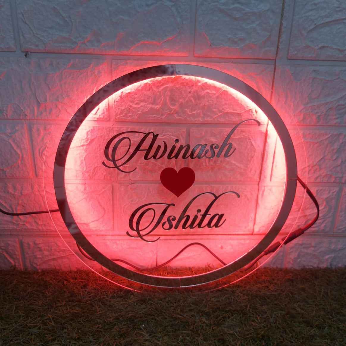 Neon ring with couple frame
