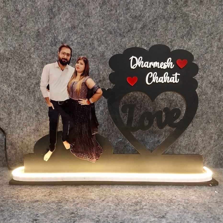 Neon Couple Table Decor - Light Up Your Love with Our Neon-Lite Tabletop