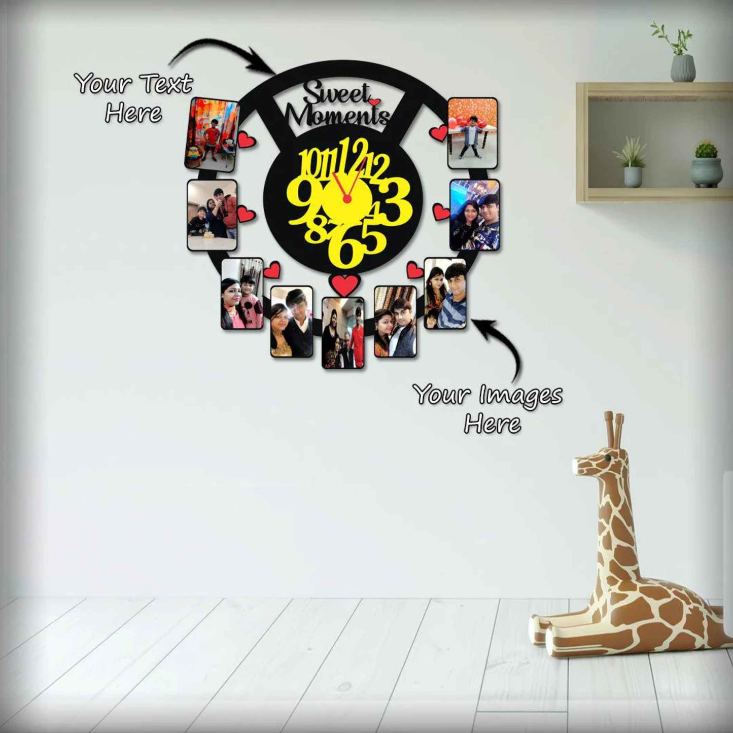 Soulmates Special Photo Wall Clock - Personalized Gift for Couples