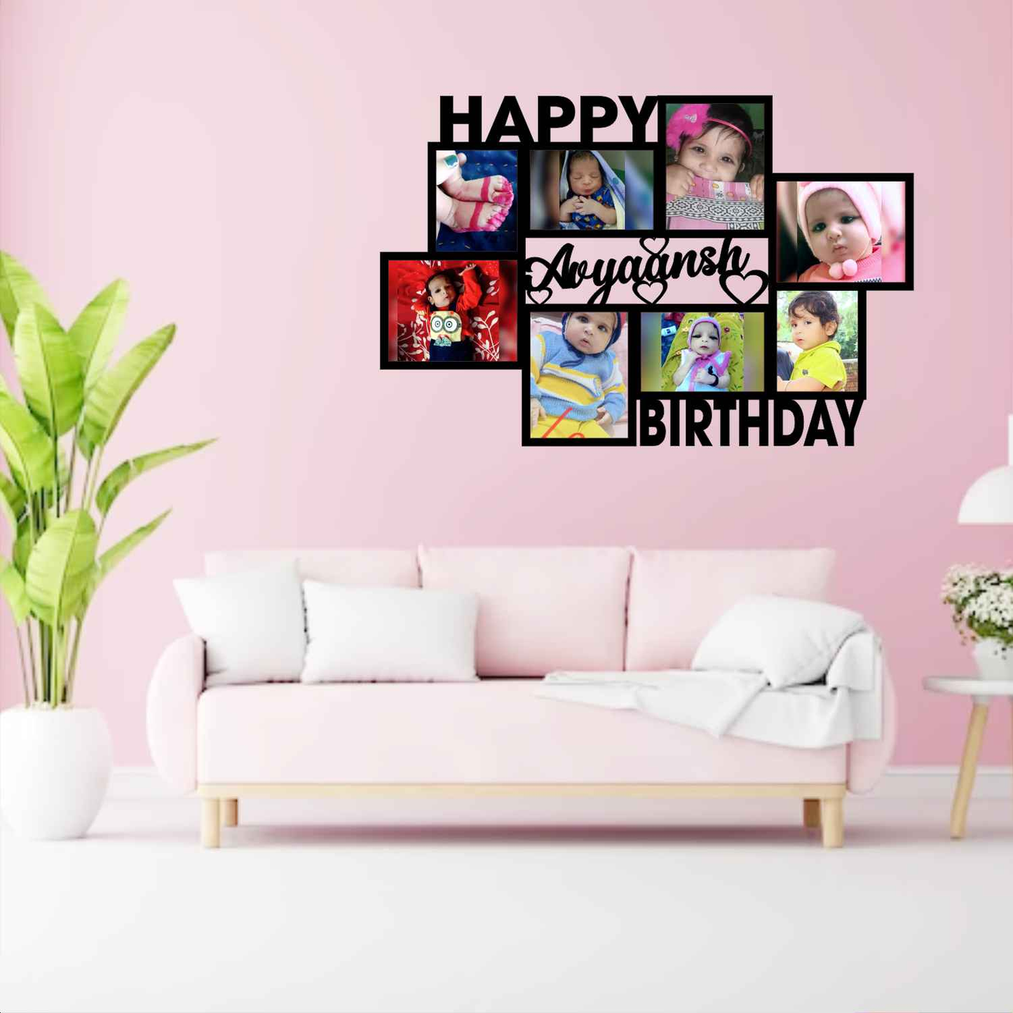 Personalized Wooden Photo Frame - Custom Birthday Frame with Name
