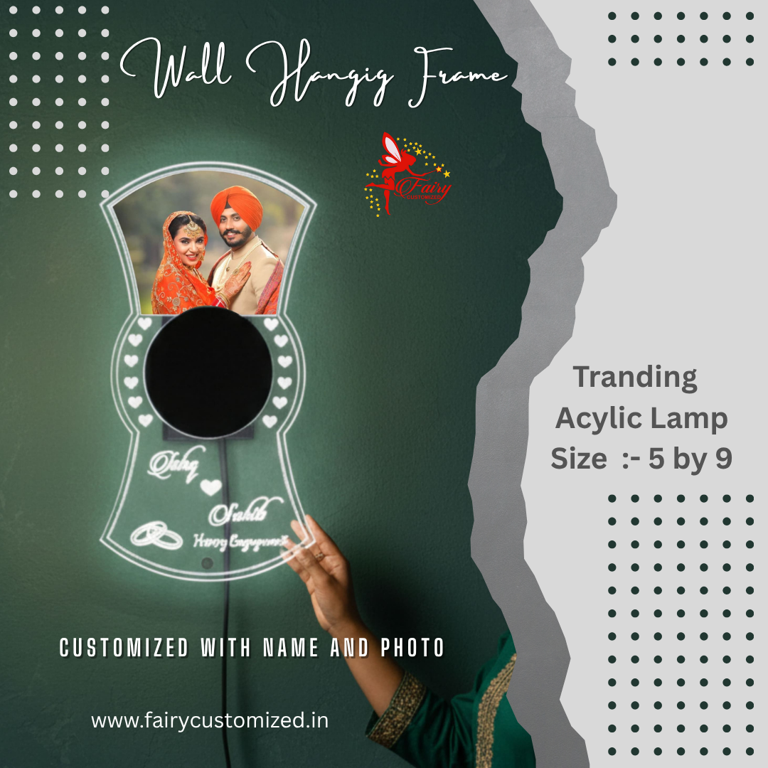 Customized Wall Hanging Acrylic Lamp with Photo & Name