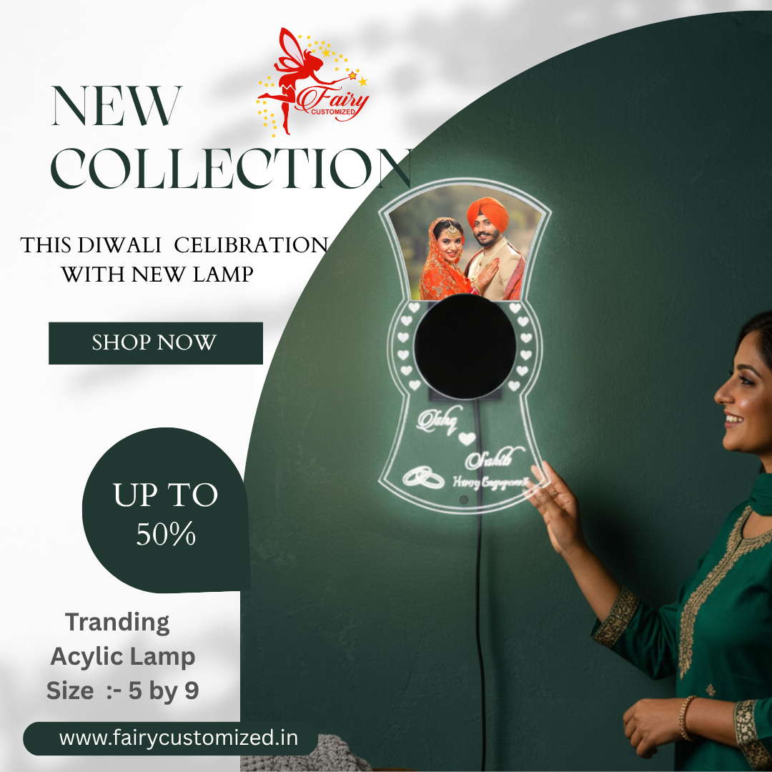 Customized Wall Hanging Acrylic Lamp with Photo & Name