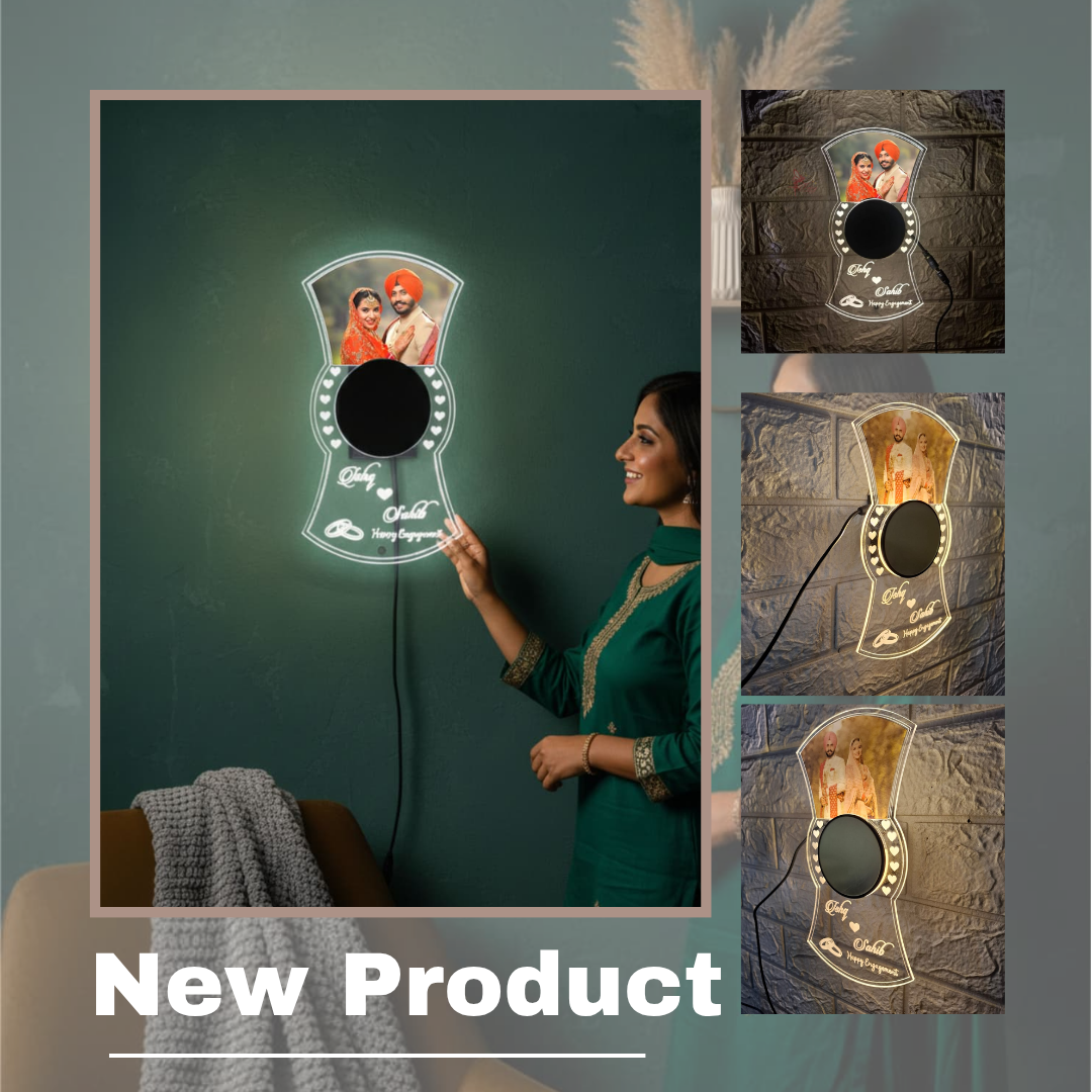 Customized Wall Hanging Acrylic Lamp with Photo & Name