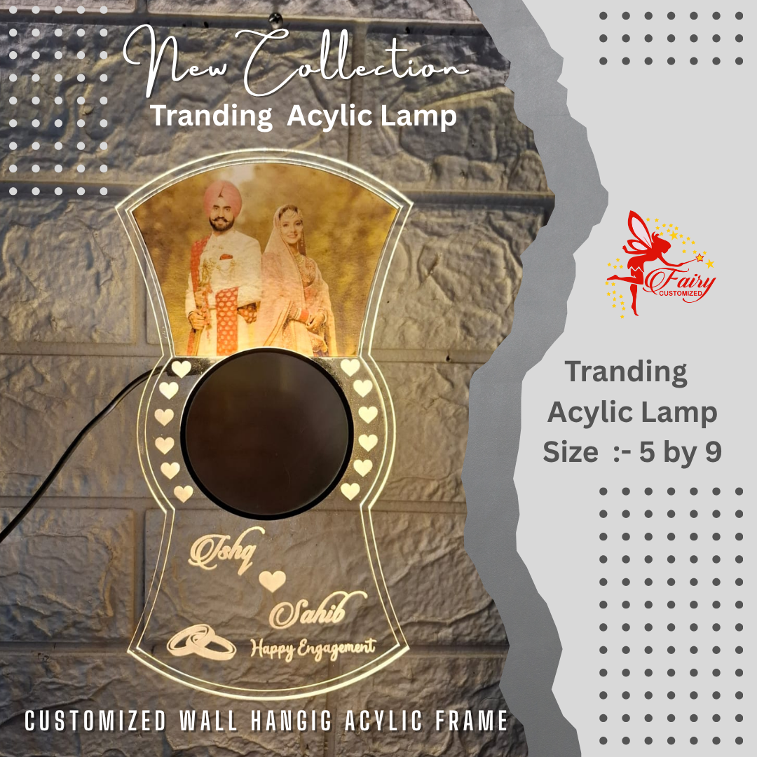 Customized Wall Hanging Acrylic Lamp with Photo & Name