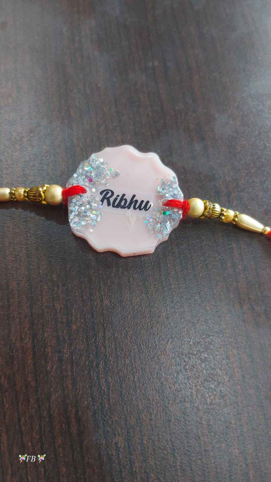 Personalized Name Resin Rakhi for Brother – Custom Glitter Rakhi for Raksha Bandhan 2025