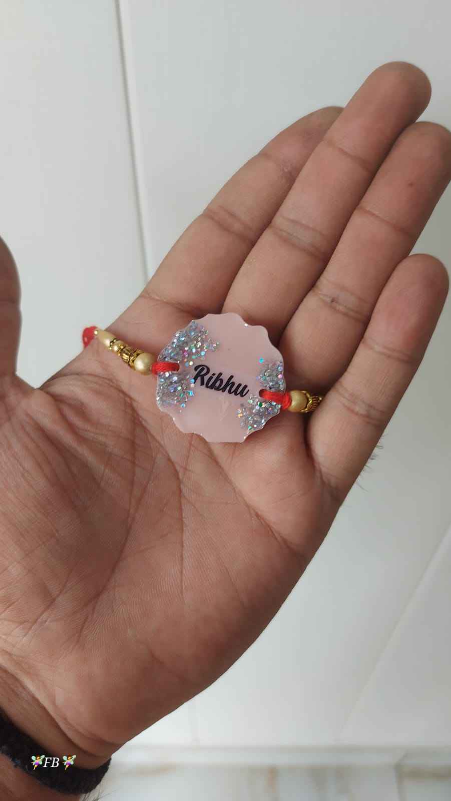 Personalized Name Resin Rakhi for Brother – Custom Glitter Rakhi for Raksha Bandhan 2025
