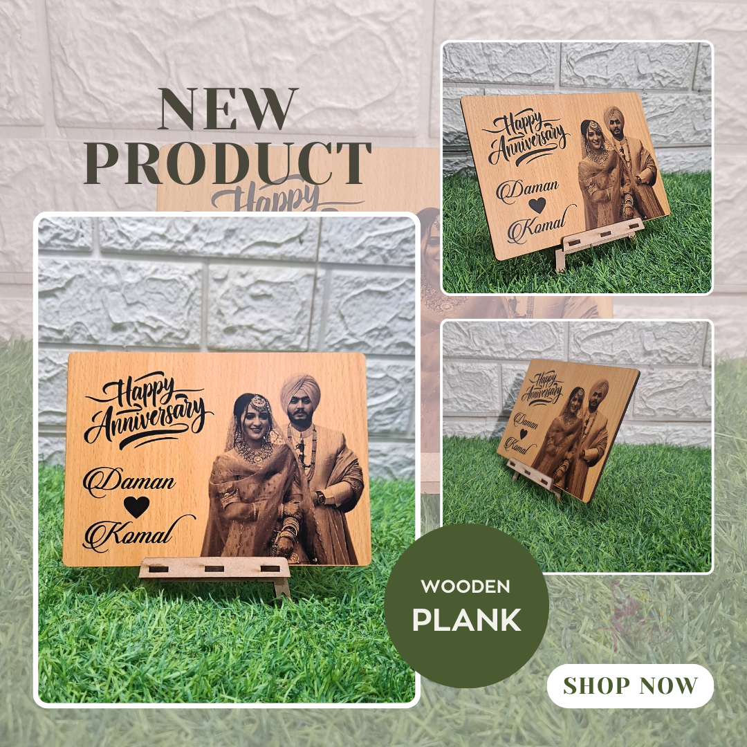 Customized Wooden Photo Frame with Stand - Personalizable Keepsake Decor